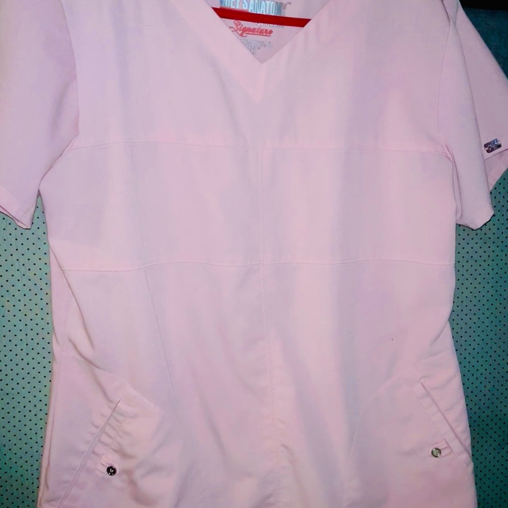 Grey's Anatomy Signature Pink Scrub Top